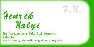 henrik malyi business card